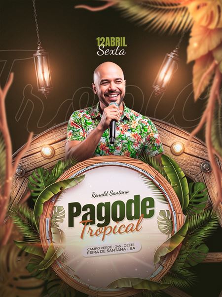 Flyer Pagode Tropical PSD - Template Photoshop Editável